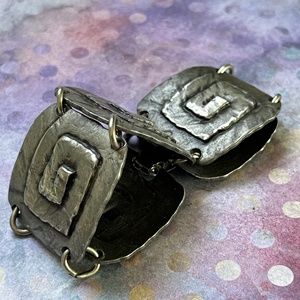 VTG Jonette Jewelry Silver Tile Link Bracelet